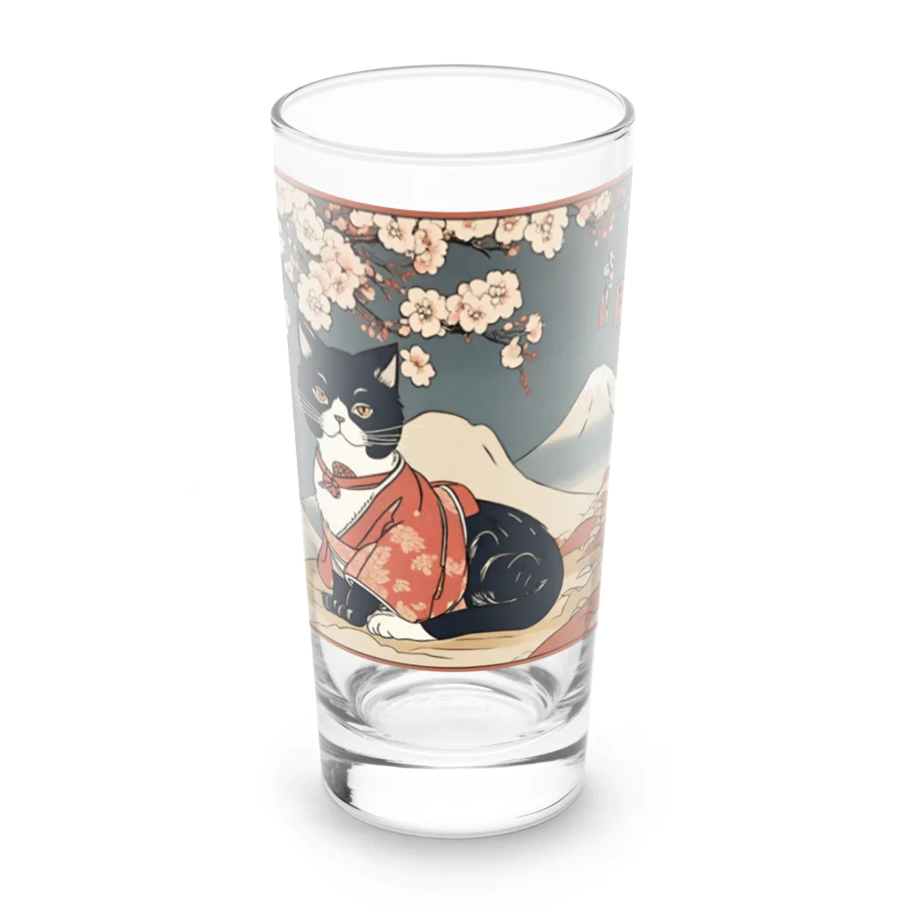 にゃんこグッズのにゃんこ浮世絵ニャン🎵 Long Sized Water Glass :front