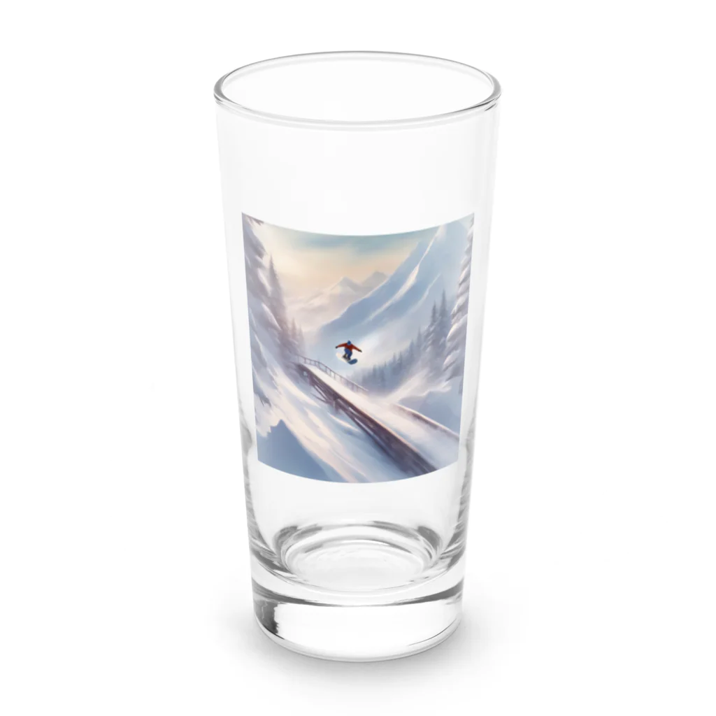 taka_nirvanaの鮮やかなスノーボーダー Long Sized Water Glass :front