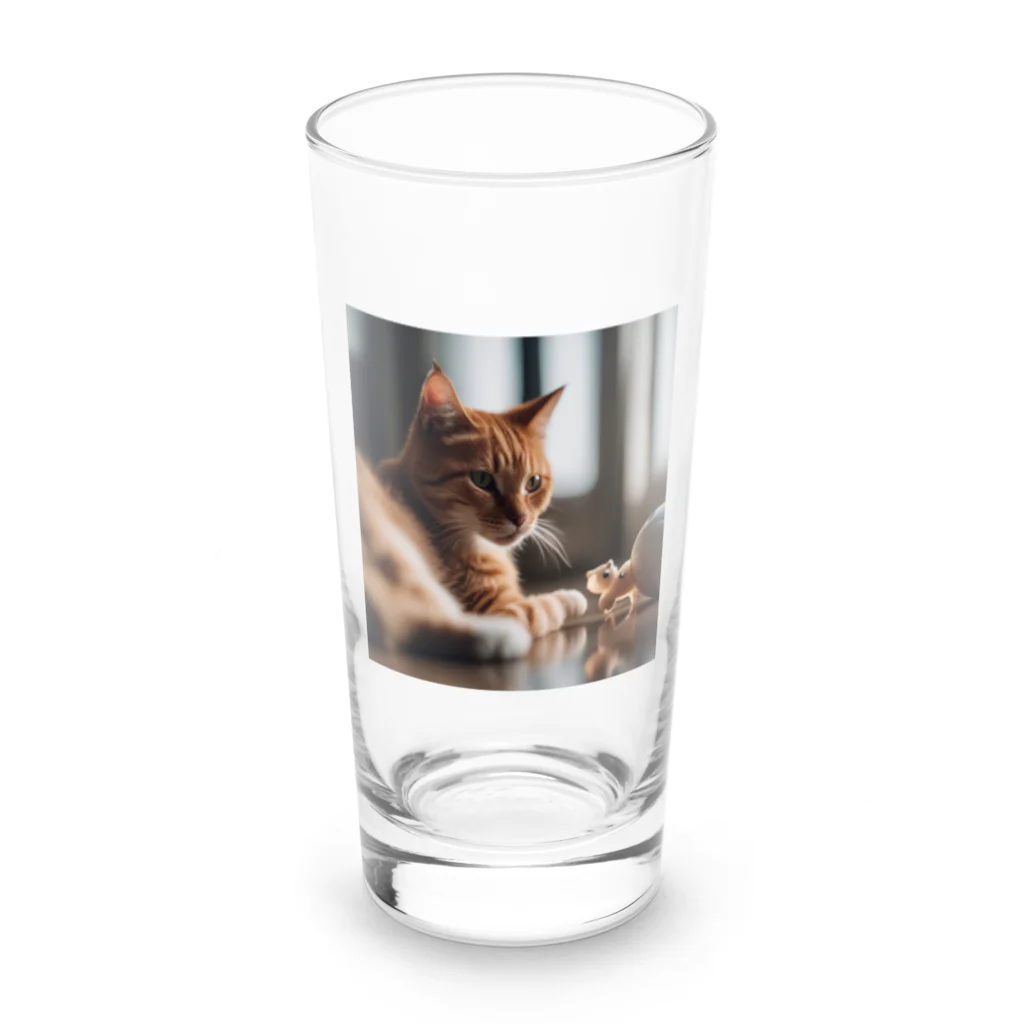 LuckyRiverShineの遊んでいる猫 Long Sized Water Glass :front