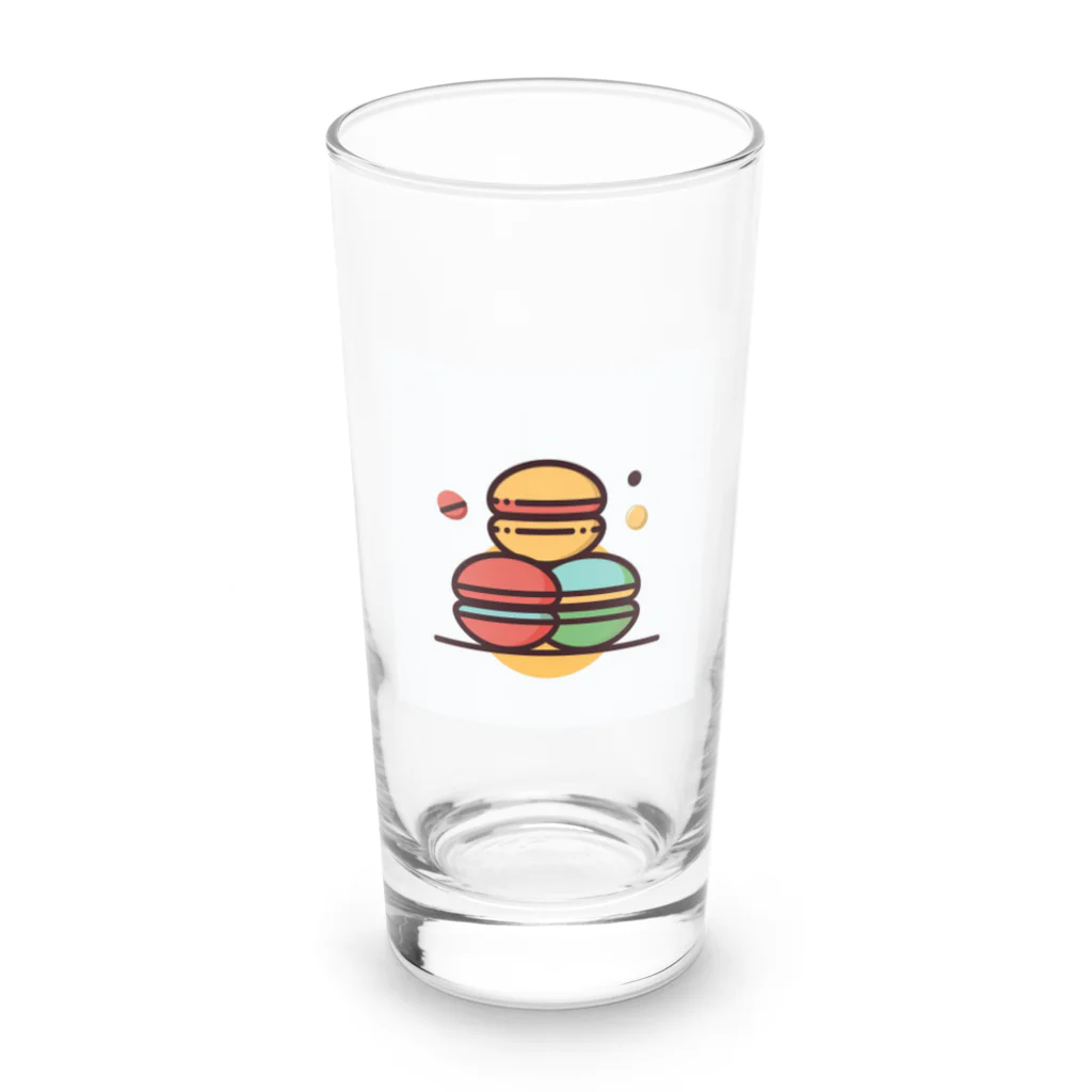 ハチ-8のマカロン　カラフル Long Sized Water Glass :front