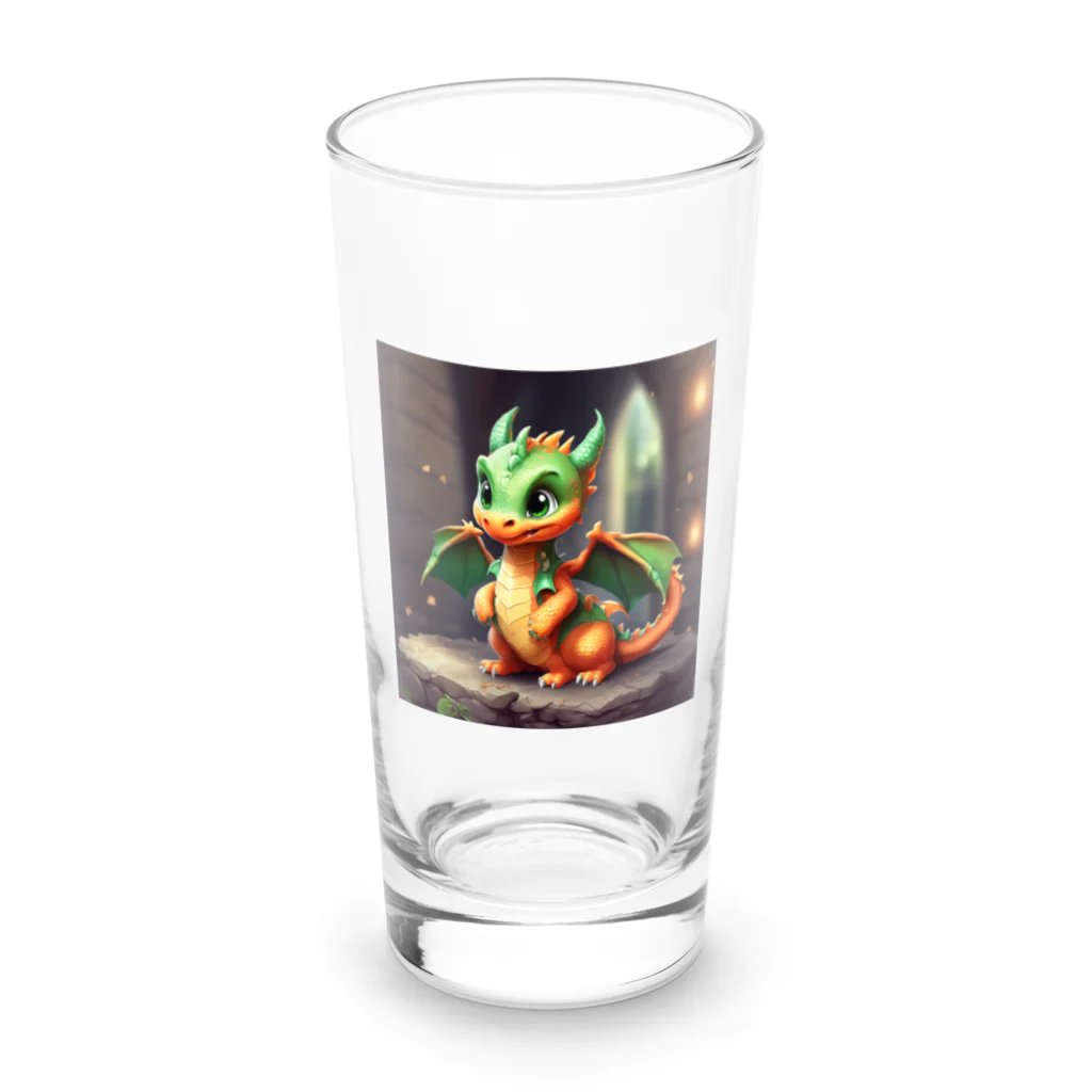 supportの可愛い金運上昇竜 Long Sized Water Glass :front