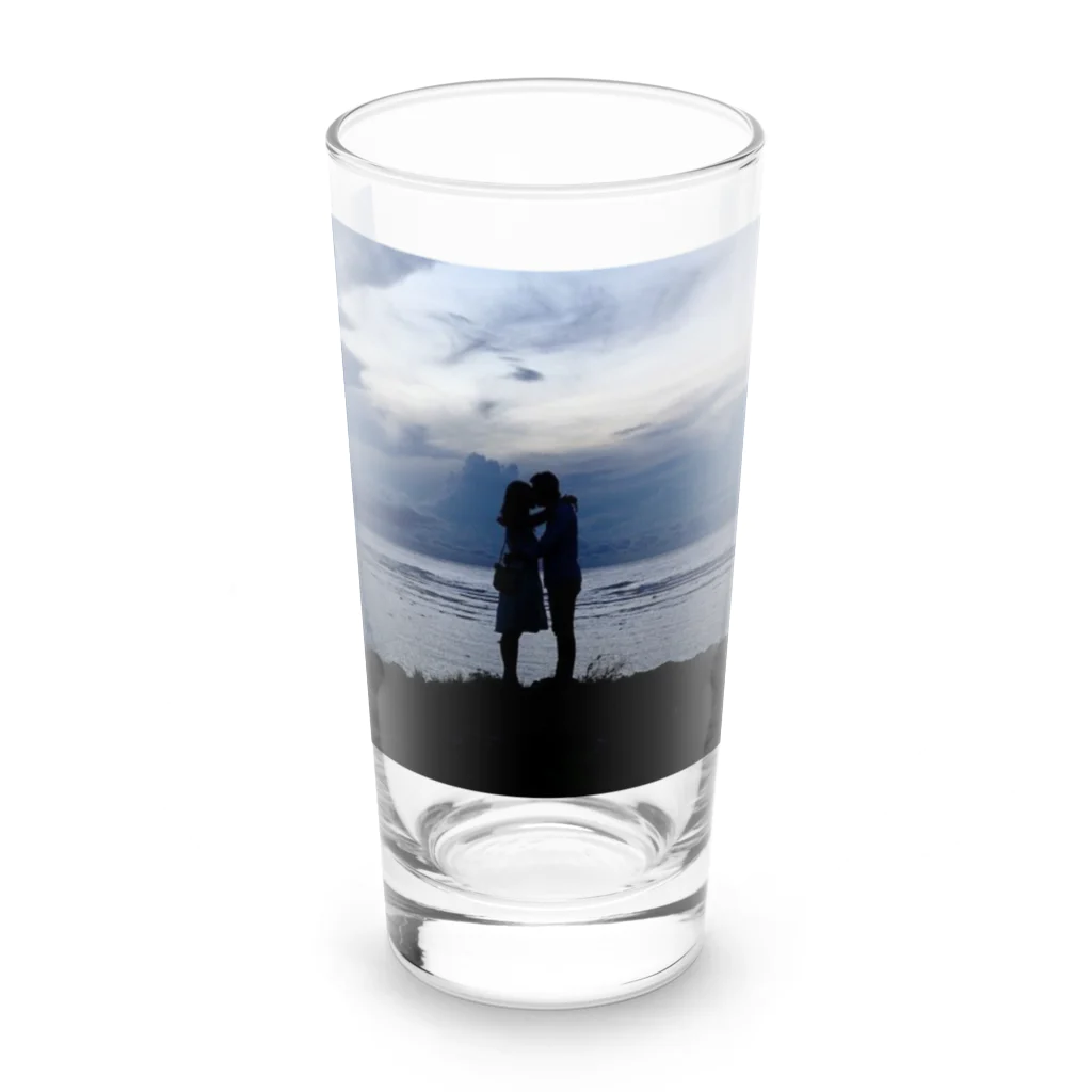 ののちゃんのフォトプリントショップの海夕方カップル Long Sized Water Glass :front