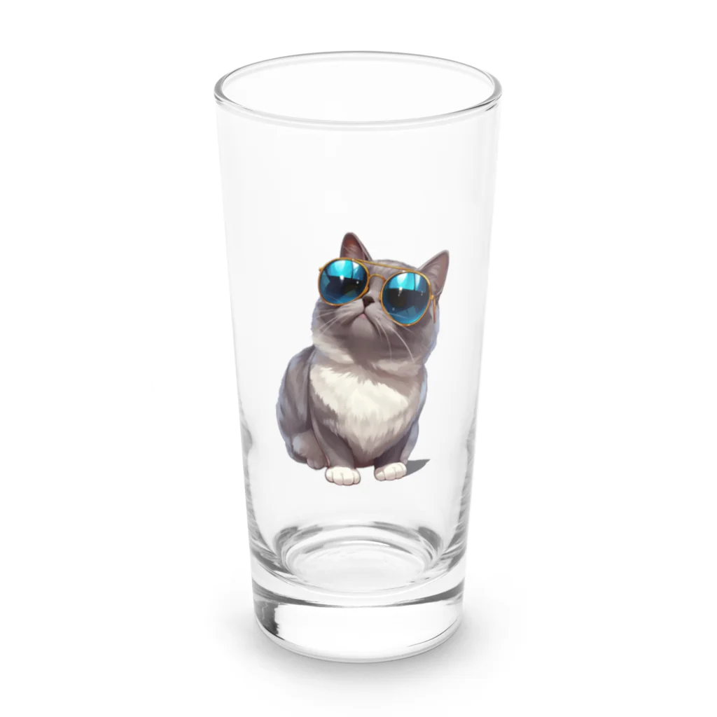 AQUAMETAVERSEのサングラスをかけた、かわいいネコ Marsa 106 Long Sized Water Glass :front