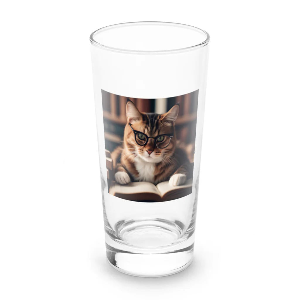 ○○なネコのお勉強ネコ Long Sized Water Glass :front