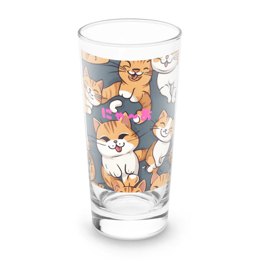 spectacular_colorsのにゃんこの笑顔グッツ Long Sized Water Glass :front