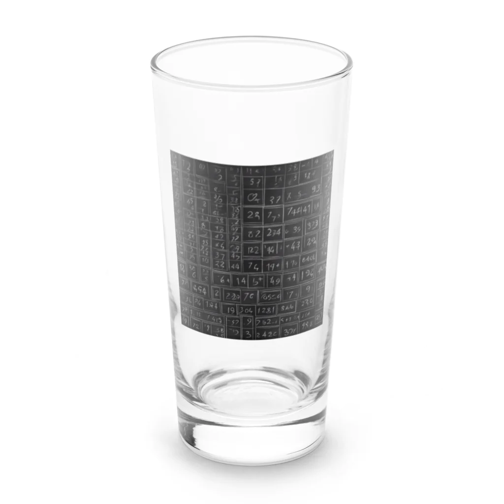 Isaiah_AI_Designの黒板の数字 Long Sized Water Glass :front