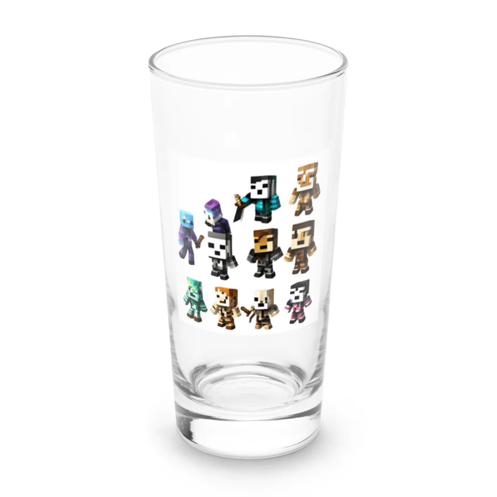 “FIRE STAR” 8-bit cube studioのドットMOB D-01 Long Sized Water Glass :front