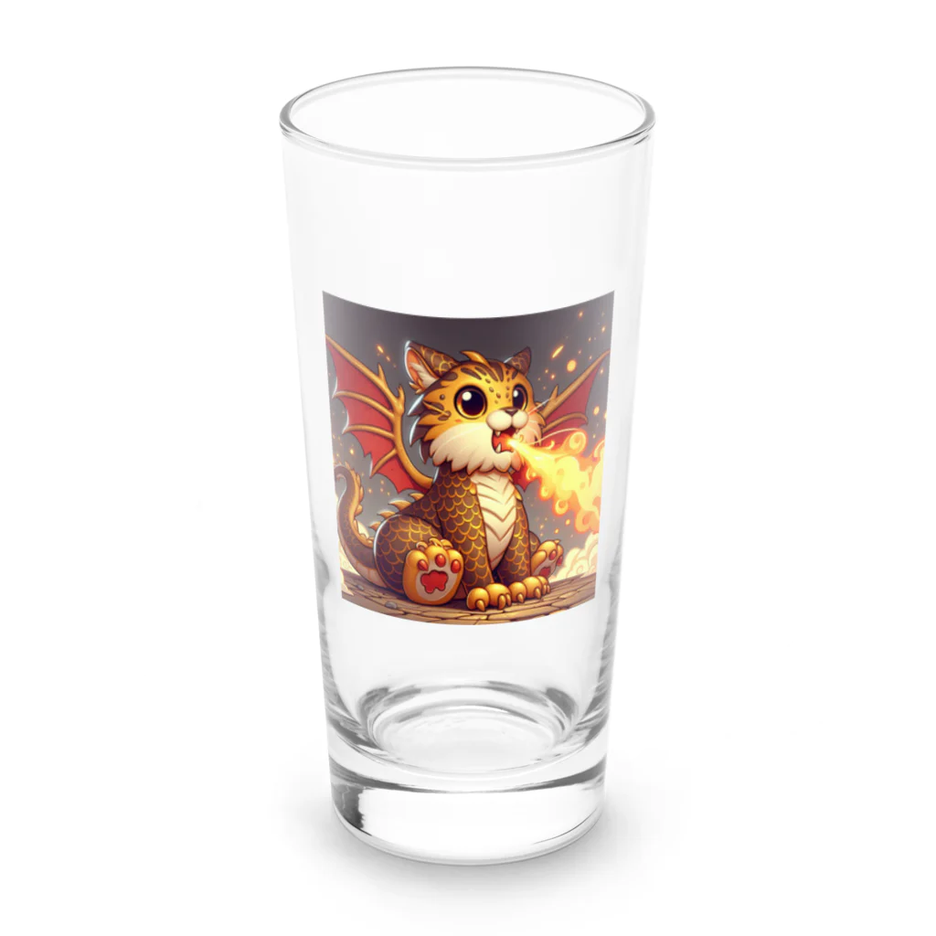 nekodoragonの火噴き猫ドラゴン Long Sized Water Glass :front