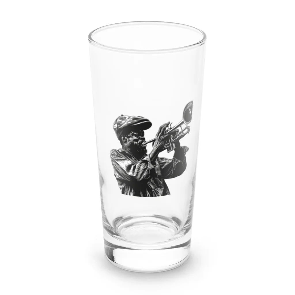 MistyStarkの黒人のトランぺッター Long Sized Water Glass :front