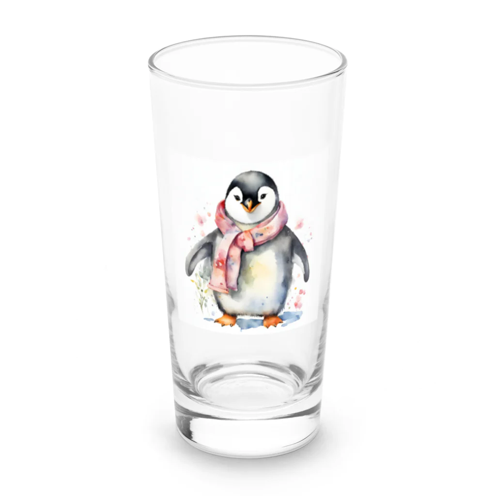 hakumenhonの春を迎えるペンギン Long Sized Water Glass :front