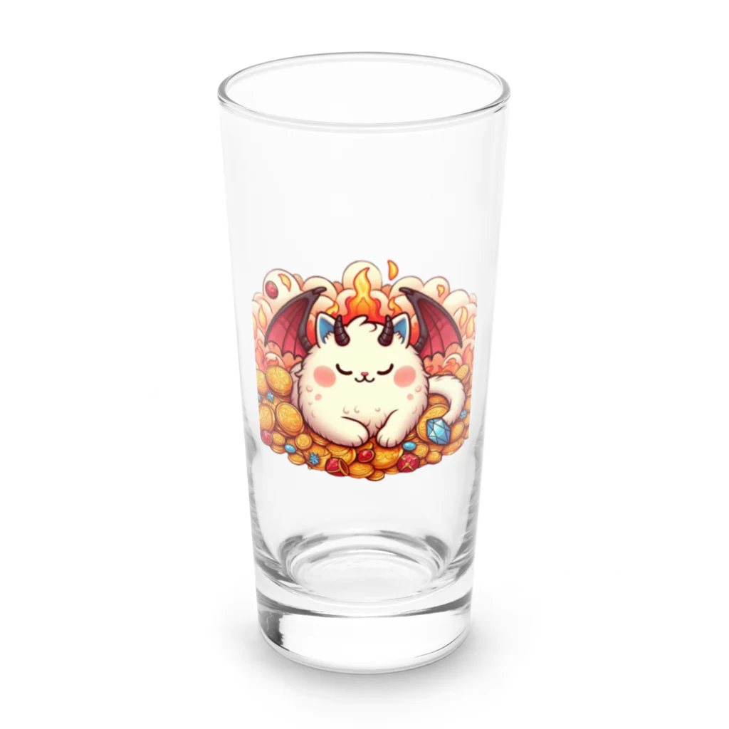 nekodoragonのおやすみ！猫ドラゴン　背景透過ver Long Sized Water Glass :front