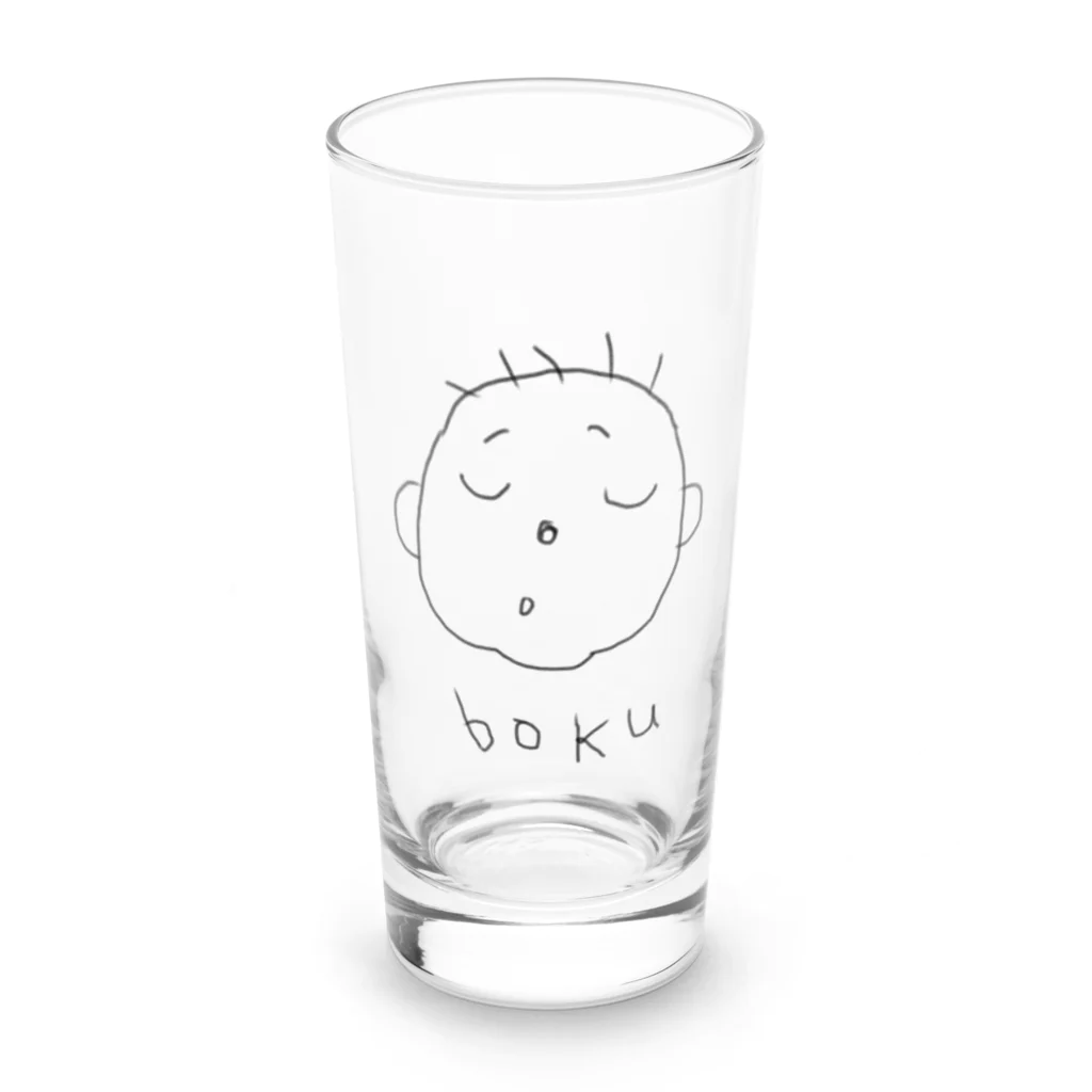 ティッシュティッシュの親子で身につけよう (ぼく) Long Sized Water Glass :front