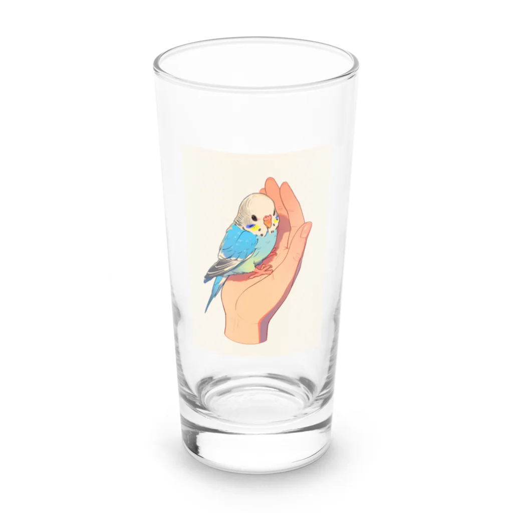 AQUAMETAVERSEの手のひらでおしゃべりセキセイインコの　BLUE PLUM  691 Long Sized Water Glass :front