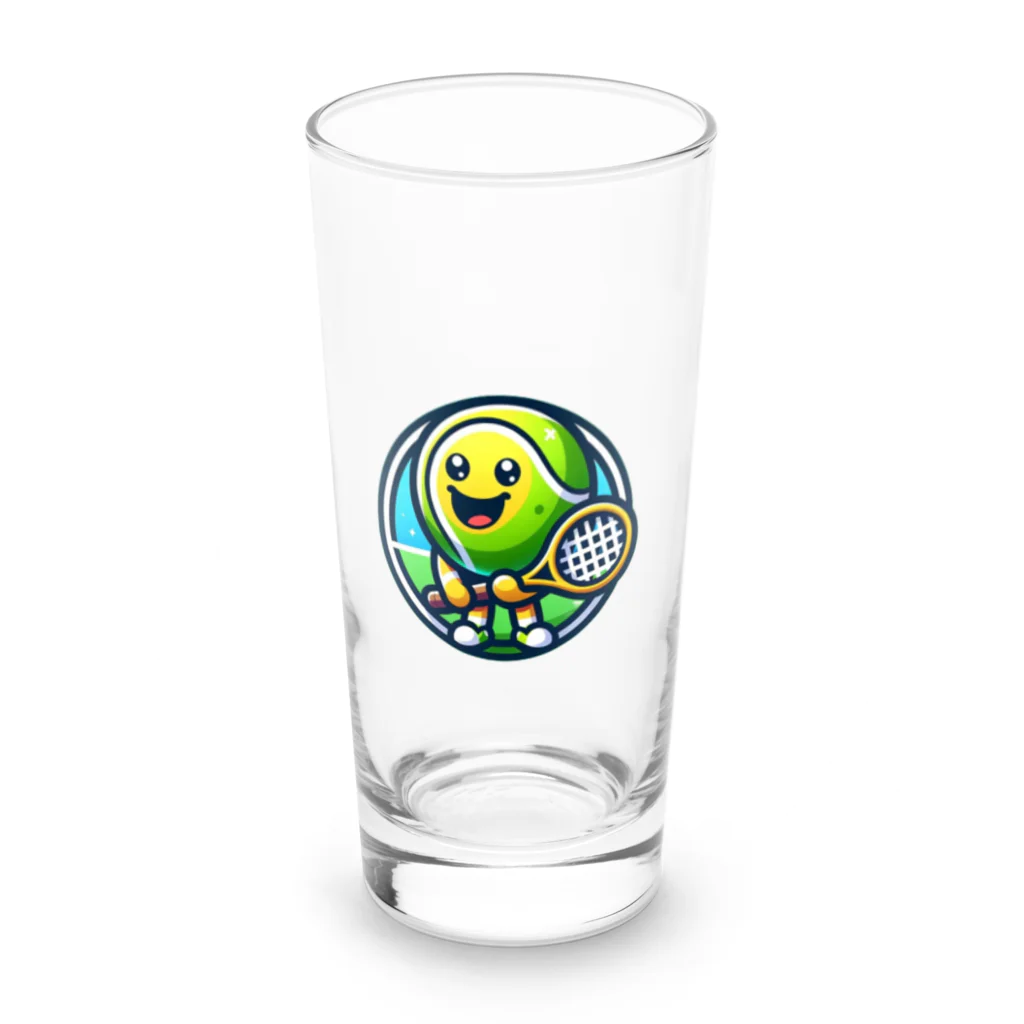 パグとプードルのテニスボールキャラクター Long Sized Water Glass :front