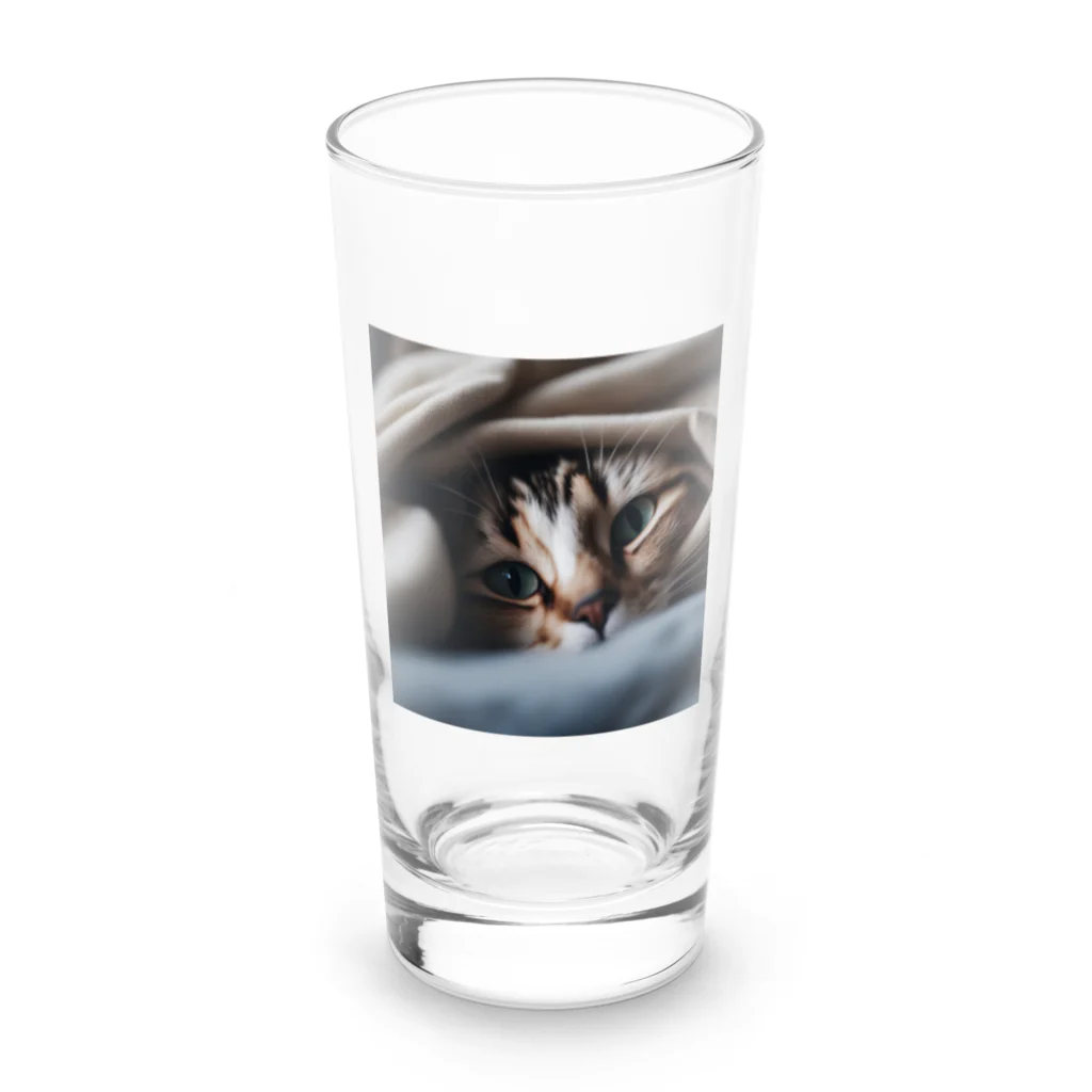 feliceの毛布の下に隠れている猫 Long Sized Water Glass :front