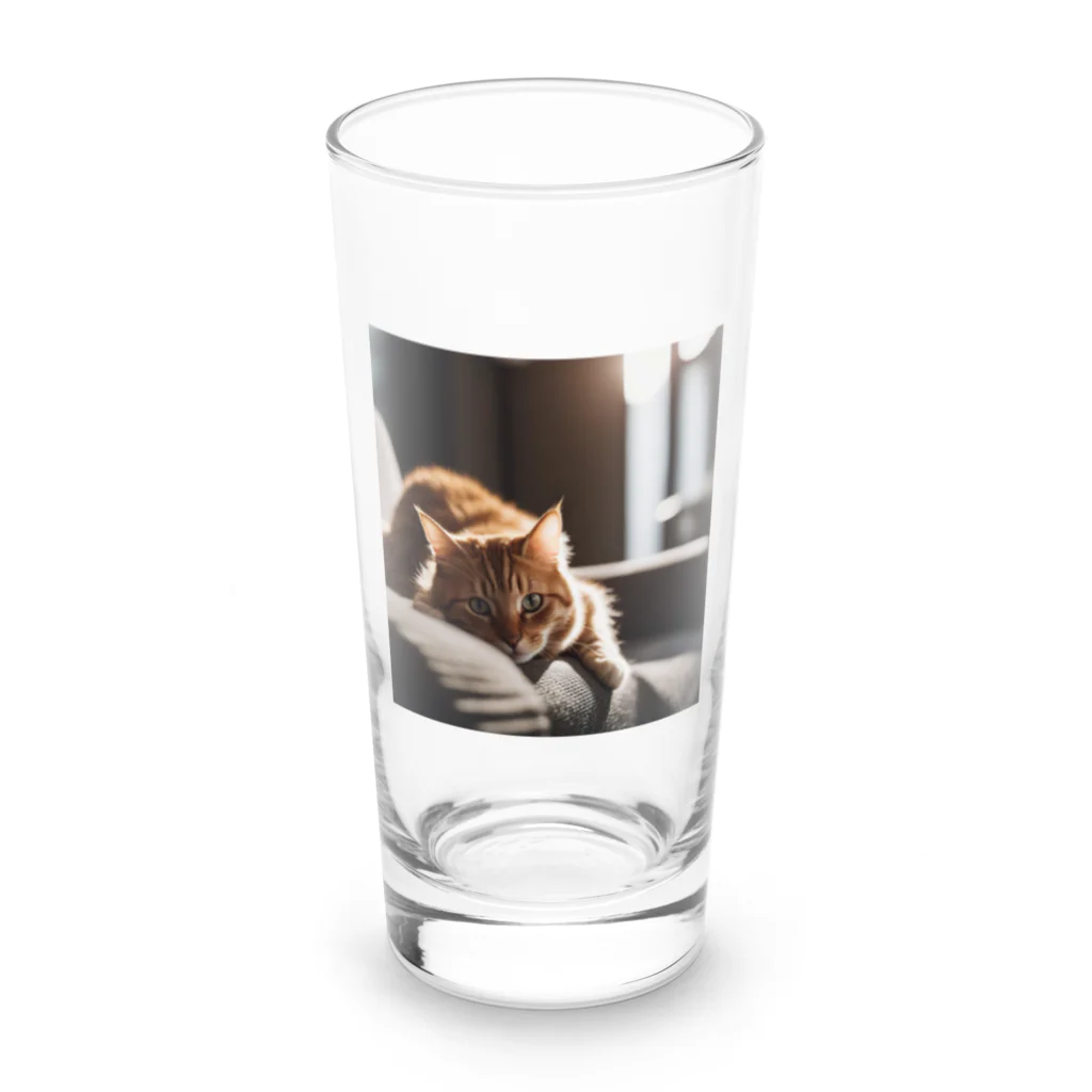 feliceのリビングでごろんとする猫 Long Sized Water Glass :front