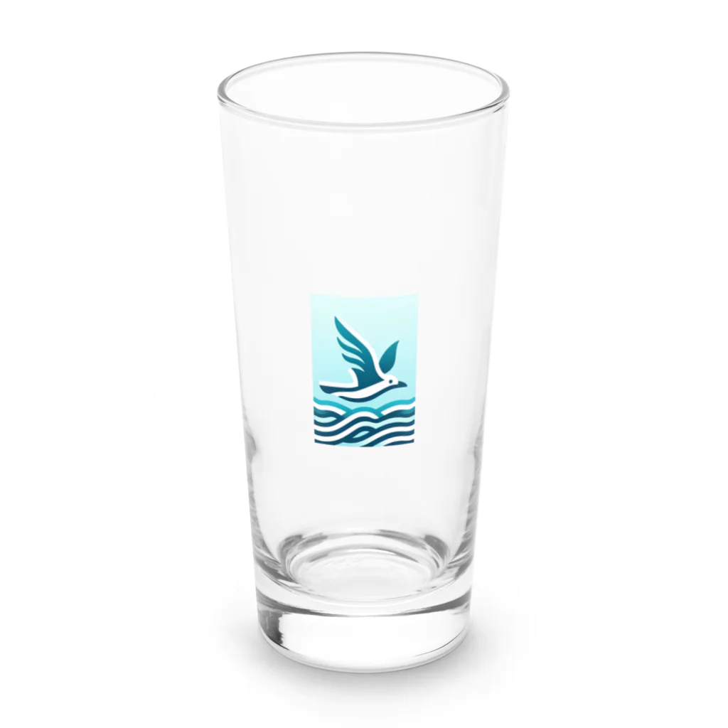 ねこにんじゃショップの海とカモメ Long Sized Water Glass :front