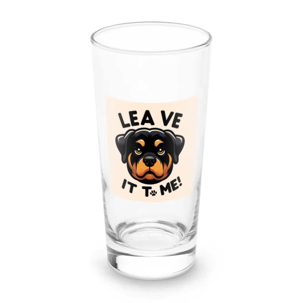 keikei5の力強い表情を見せるロットワイラー🐾 Long Sized Water Glass :front