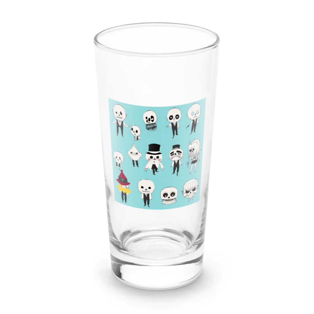 MEGROOVEのドクロいっぱい💀 Long Sized Water Glass :front