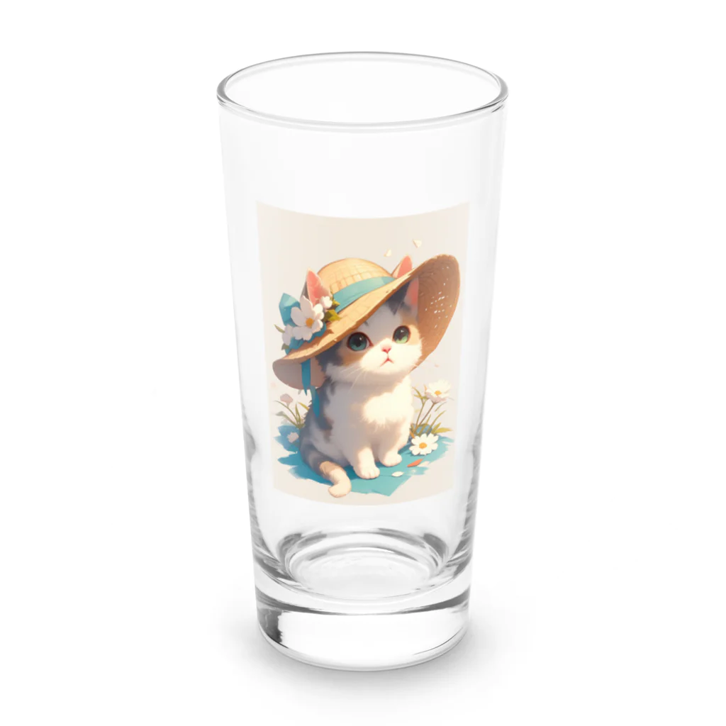 AQUAMETAVERSEの帽子をかぶった可愛い子猫 Marsa 106 Long Sized Water Glass :front