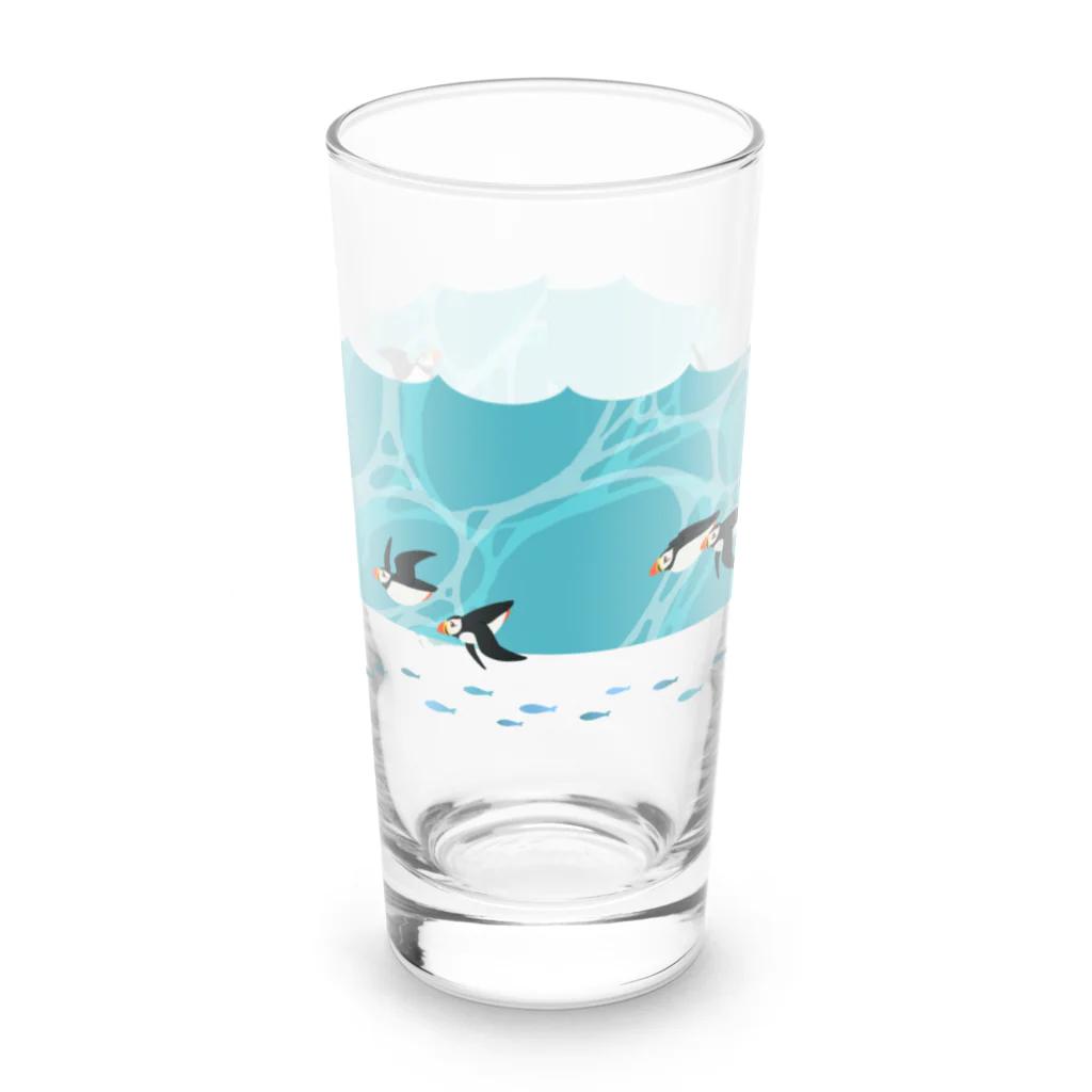 ひぐのすいすいパフィン Long Sized Water Glass :front