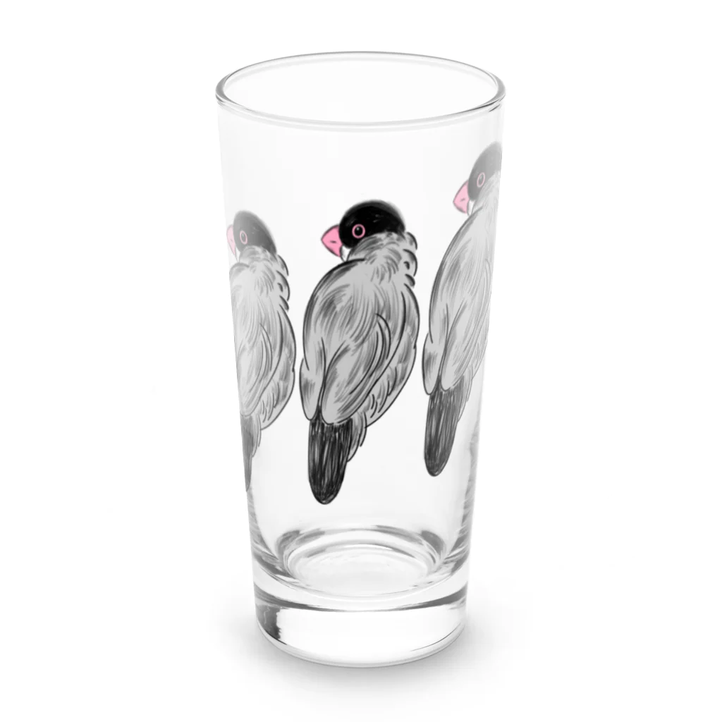 suzuaoのふさふさ文鳥くん Long Sized Water Glass :front