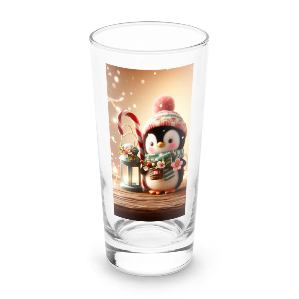 かんぱい工房のかわいいクリスマスペンギン Long Sized Water Glass :front