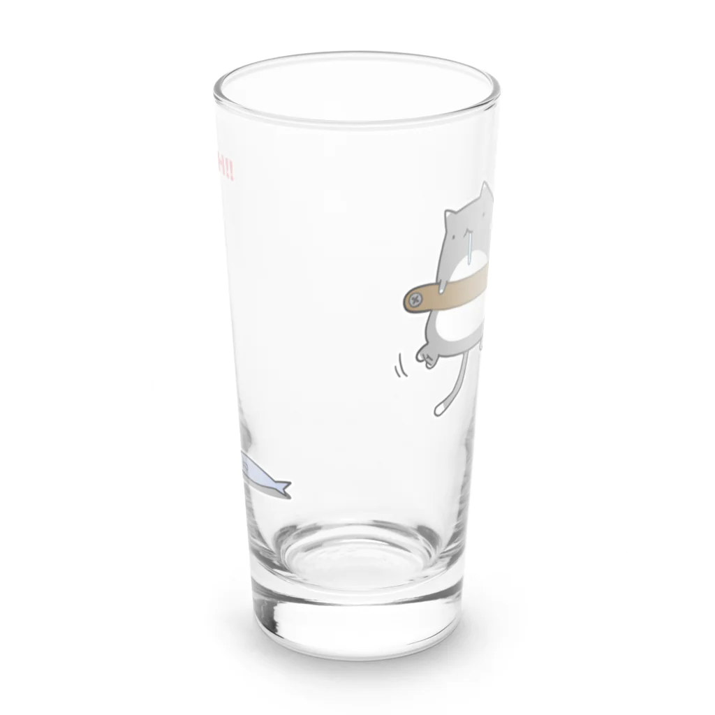 うさやの磔の刑の最中に魚を見つけた猫 Long Sized Water Glass :front