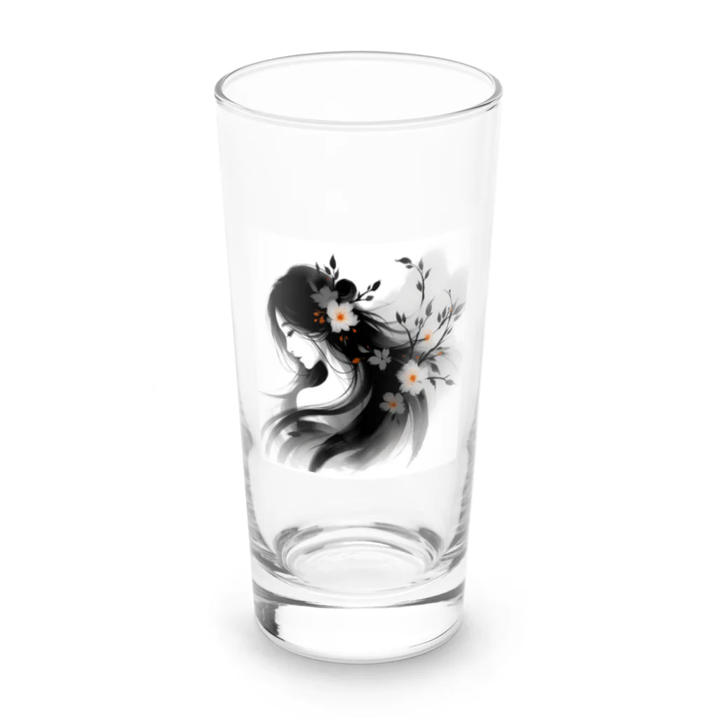 SUMIeの蜜柑色と女性 Long Sized Water Glass :front