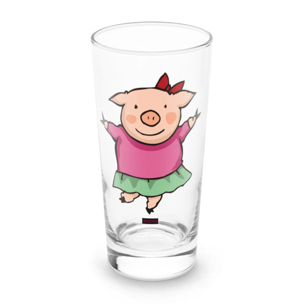 ピポン（がなはようこ/辻岡ピギー）のピポンイラスト-01 Long Sized Water Glass :front