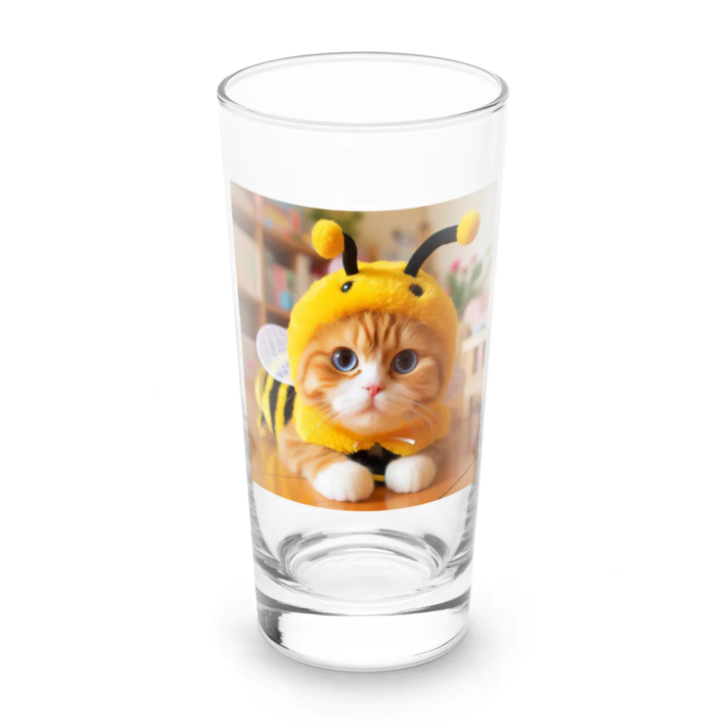 終わらない夢🌈のミツバチ🐝のコスプレをした🐱にゃんこ🐾 Long Sized Water Glass :front