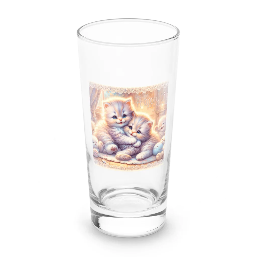 Yuya-Naganoの仲良く遊ぶ兄弟の猫 Long Sized Water Glass :front