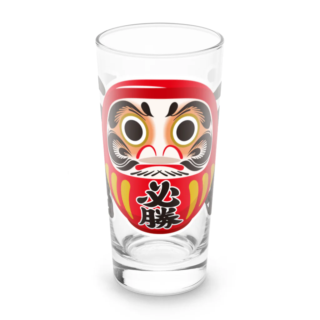 お絵かき屋さんの「不撓不屈」だるま ダルマ 達磨  Long Sized Water Glass :front