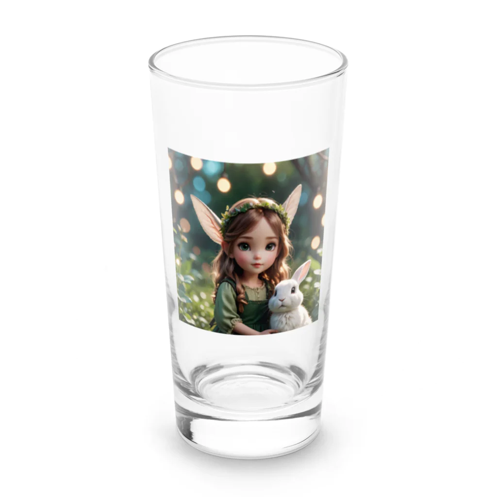 atto_usagiのフェアリーローズうさぎ Long Sized Water Glass :front