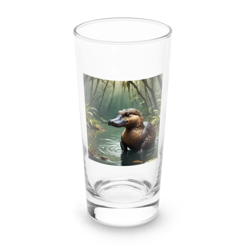 けいのユニークなショップのカモノハシ Long Sized Water Glass :front