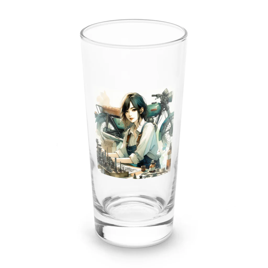 ヨーカズのバイク女子サキ Long Sized Water Glass :front