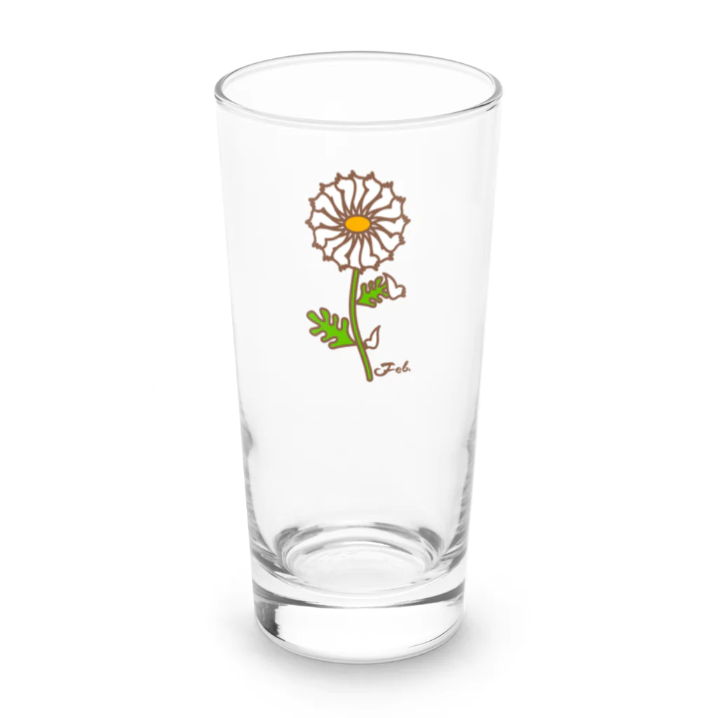 So湖いらの「誕生月花びわこ」2月マーガレットロンググラス Long Sized Water Glass :front