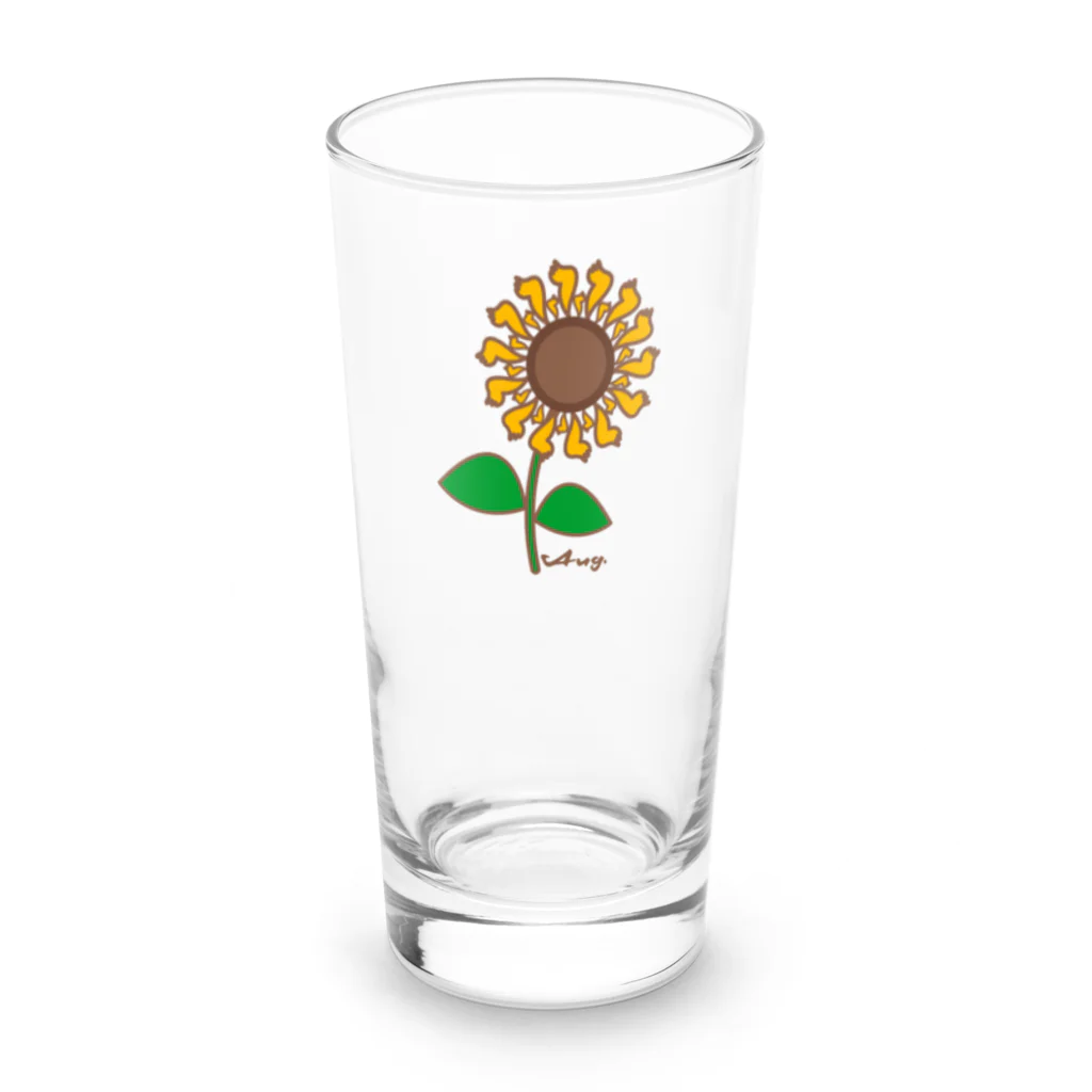 So湖いらの「誕生月花びわこ」8月ひまわりロンググラス Long Sized Water Glass :front