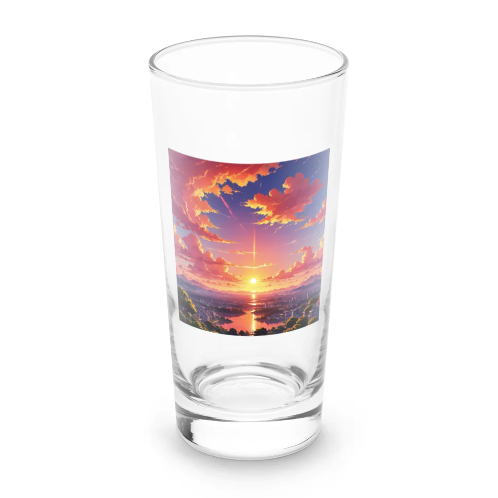 ikeikeikedaの街を照らす夕陽（景色シリーズ） Long Sized Water Glass :front