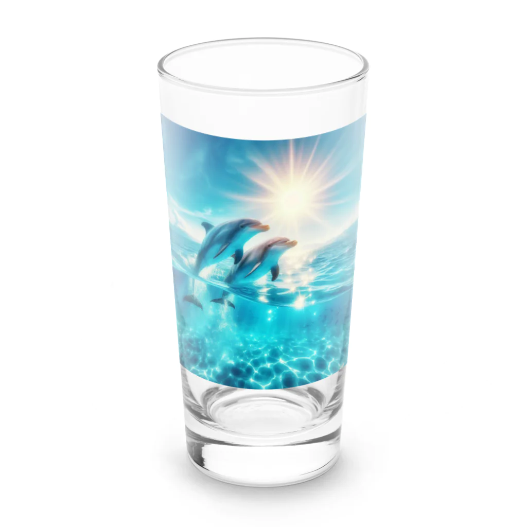 終わらない夢🌈の美しい海とイルカ🐬✨ Long Sized Water Glass :front