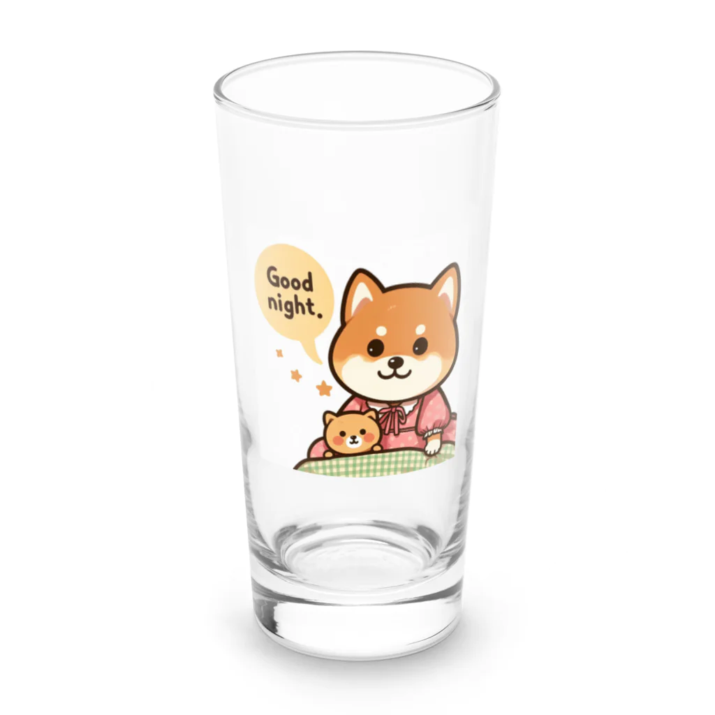 メアリーの今夜は可愛い柴犬スタンプで癒しの時間 Long Sized Water Glass :front