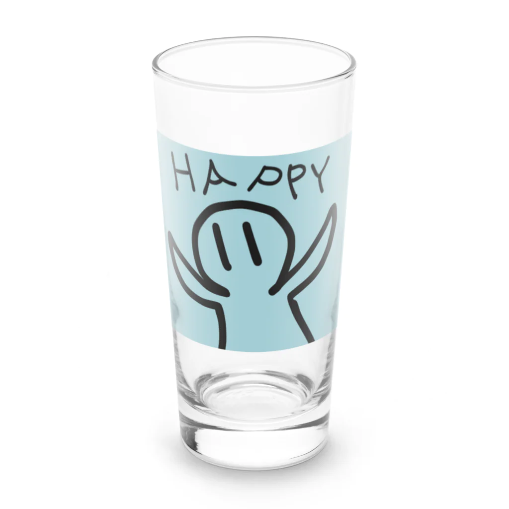 納豆ごはんのHAPPYなコンセント君（水色） Long Sized Water Glass :front