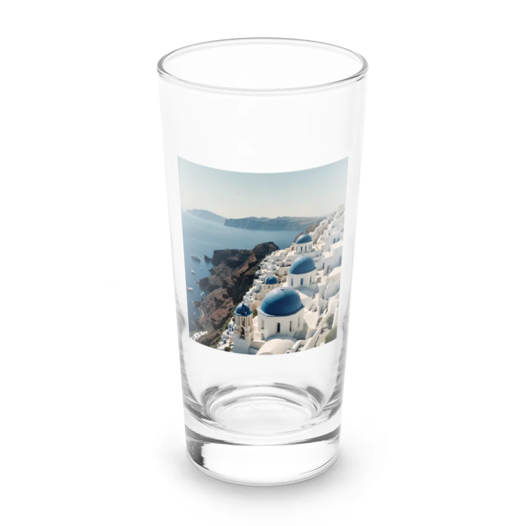 Kitty55のギリシャサントリーニ島 Long Sized Water Glass :front