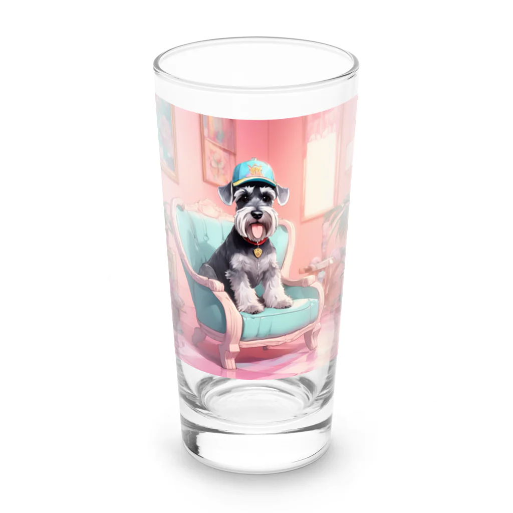 pug 89の犬　シュナウザー Long Sized Water Glass :front