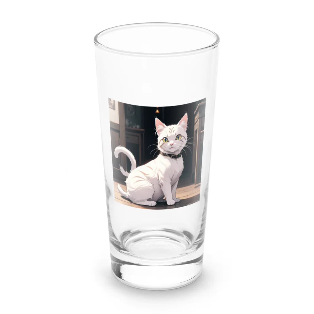 御殿のヒロ（猫大好き）の癒しの猫 Long Sized Water Glass :front