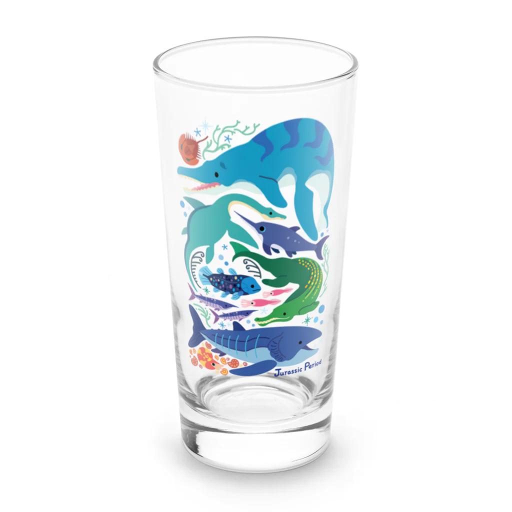 みなとまち層のジュラ紀の海のいきもの Long Sized Water Glass :front