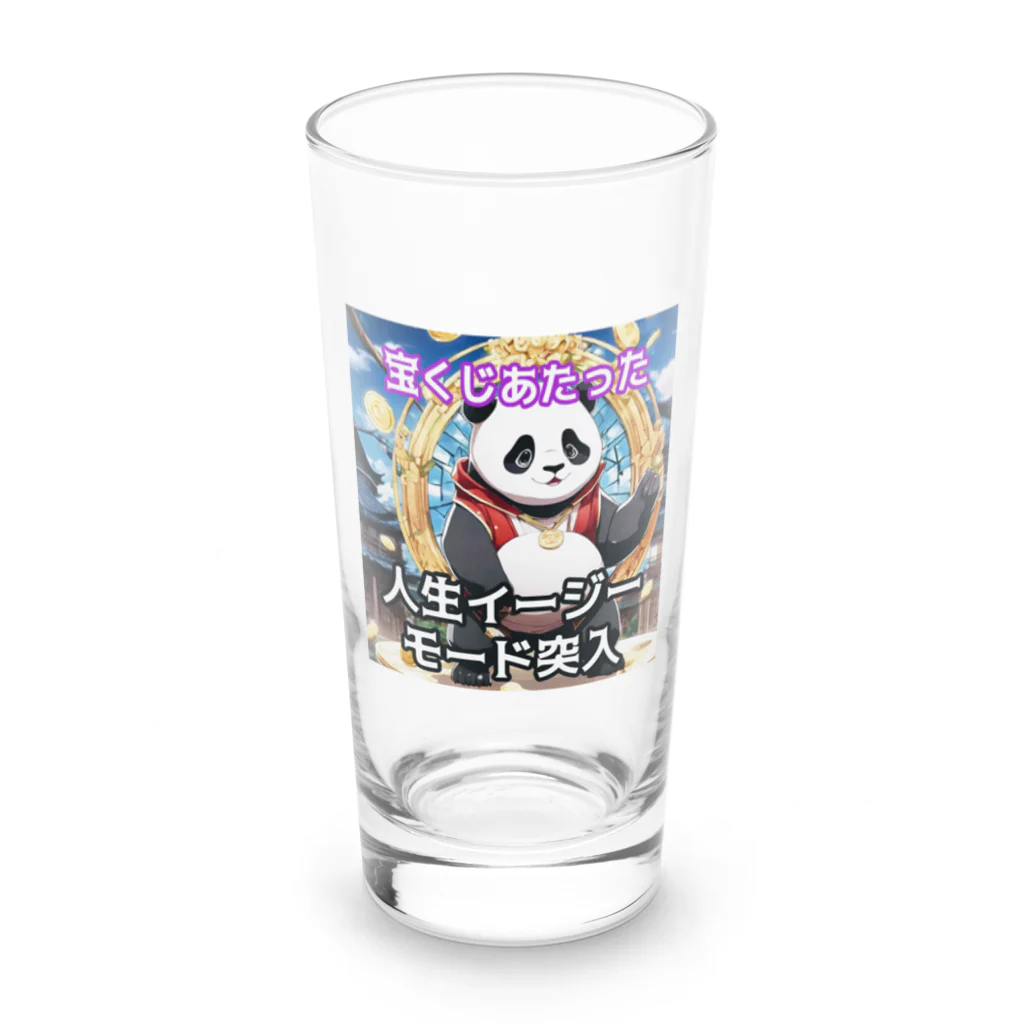 Lucky🍀の宝くじデビューパンダ🐼 Long Sized Water Glass :front