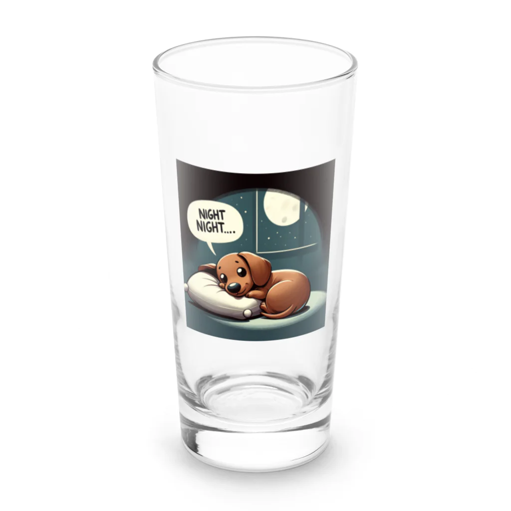 keikei5のかわいいダックスフンドが深い眠り Long Sized Water Glass :front