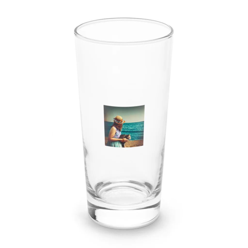 やま　イラストレーター　HEXA NET 販売美麗イラストレーター描きますの海と女の子 Long Sized Water Glass :front