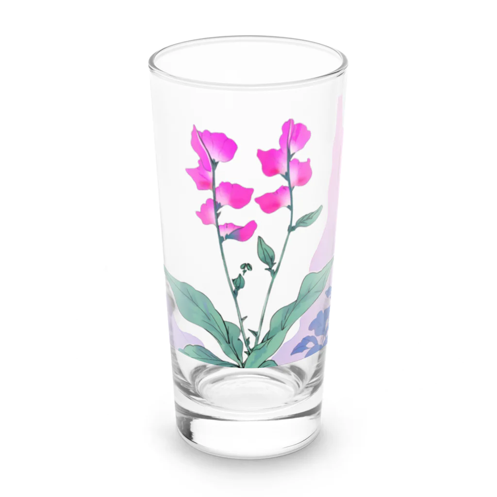 RetrowaveFlowerのRetrowaveFlower-スイートピー- Long Sized Water Glass :front